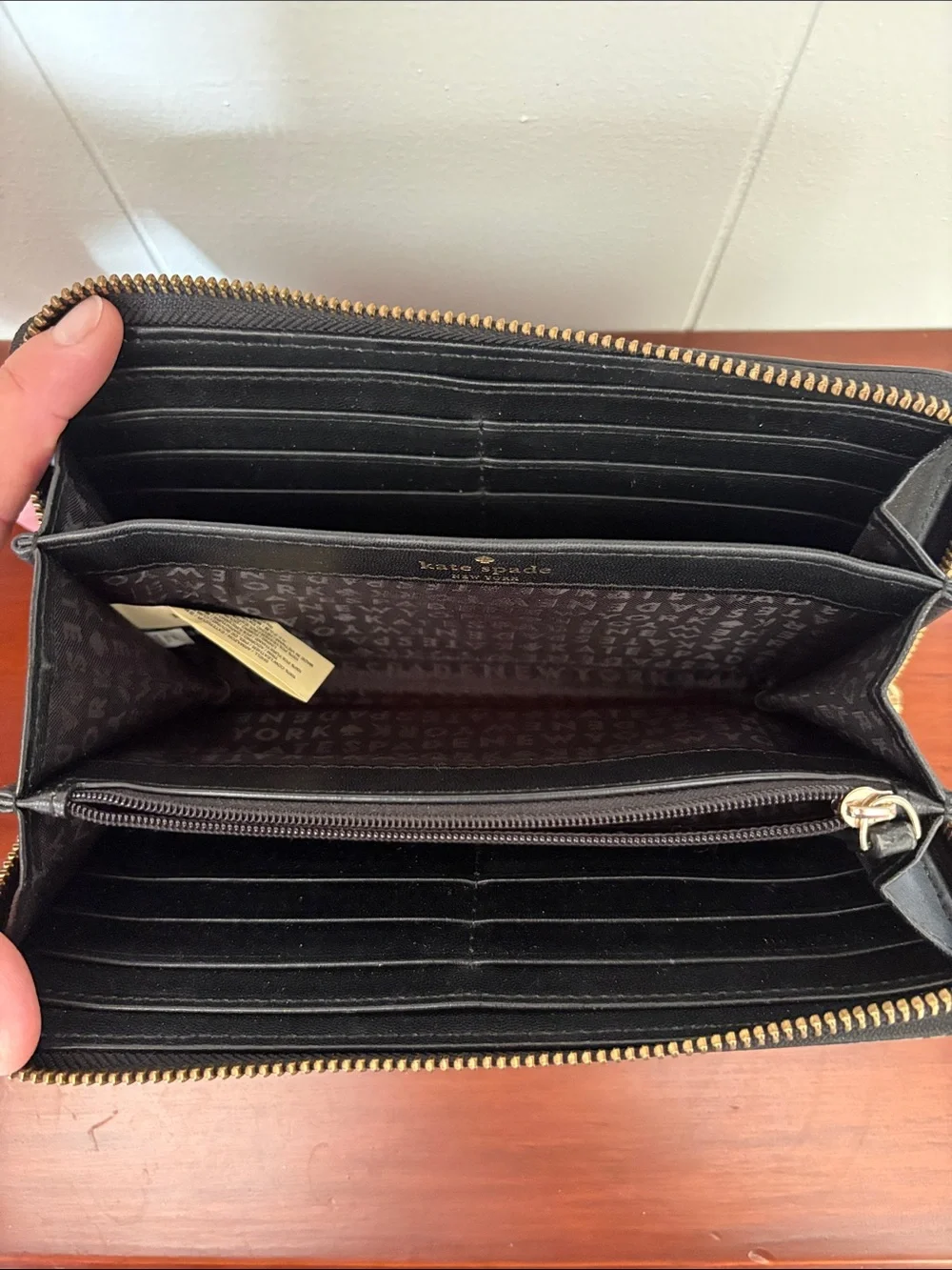 Kate Spade NY Laurel Way Neda Black soft Leather Zip Continental Wallet